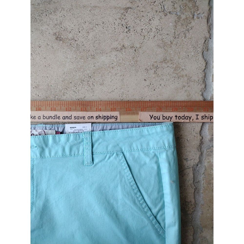 SO Shorts Women Size 17 Aqua Breeze‎ Low Rise Stretch 2 1/2" Inseam Juniors - Picture 2 of 11